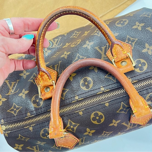 LOUIS VUITTON LV Monogram Speedy 30 Satchel Bag Vintage 1996 Authentic - Picture 6 of 16